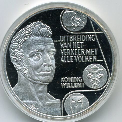 1992 Netherlands Large Proof Silver King Willem 25 Ecu