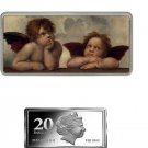 RARE 2012 Fiji  2 OZ Silver  Color $20-Cherubs-Angels- Raphael-mintage 500