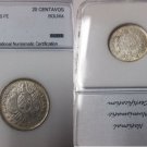 1887 Bolivia Silver 20 Centavos-Mountains/Alpaca- Nice, slabbed