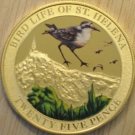 St.Helena 2013 Large Goldplated Color 25 Pence-Fauna-Wirebird