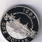 Bermuda 1987 $1 Amphibious Plane Large Silver Proof - Mtg=5000