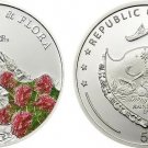 2011 Palau Large  Proof Color Silver $5 Flowers/Mount DYKH-TAU