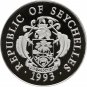 1993 Seychelles Large Proof Silver  25 Rupees World Cup Soccer