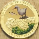 St.Helena 2013 Large Goldplated Color 25 Pence-Birds-Black Browed Albatross