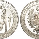 Extra Rare 1996 Peru Lrg.Silver piedfort 20 S Olympic Pole Vault T3-Mintage 25