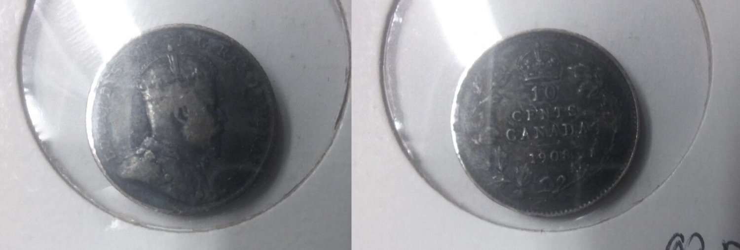 Scarce Canada 1908 Silver 10 Cents