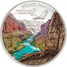 2014 Cook Is Large Silver Color Proof $5-Grand Canyon - Spectacular Landscapes