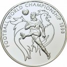 1998 Samoa Large silver PROOF 10 Tala World Cup Soccer/Rooster