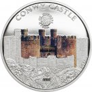2016 Palau Large Proof Silver color $5 World Wonders-Conwy Castle