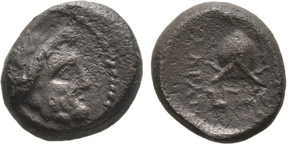 Ancient Greece 2 Cent BC Phrygia Apameia Zeus Helmet