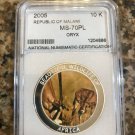 2005 Malawi Large Proof 10 Kwacha Endangered animals-Oryx Antelope Slabbed