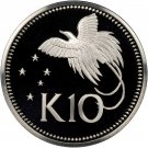 1979 Papua New Guinea Huge Sterling Silver Proof $10-Birds-Paradise
