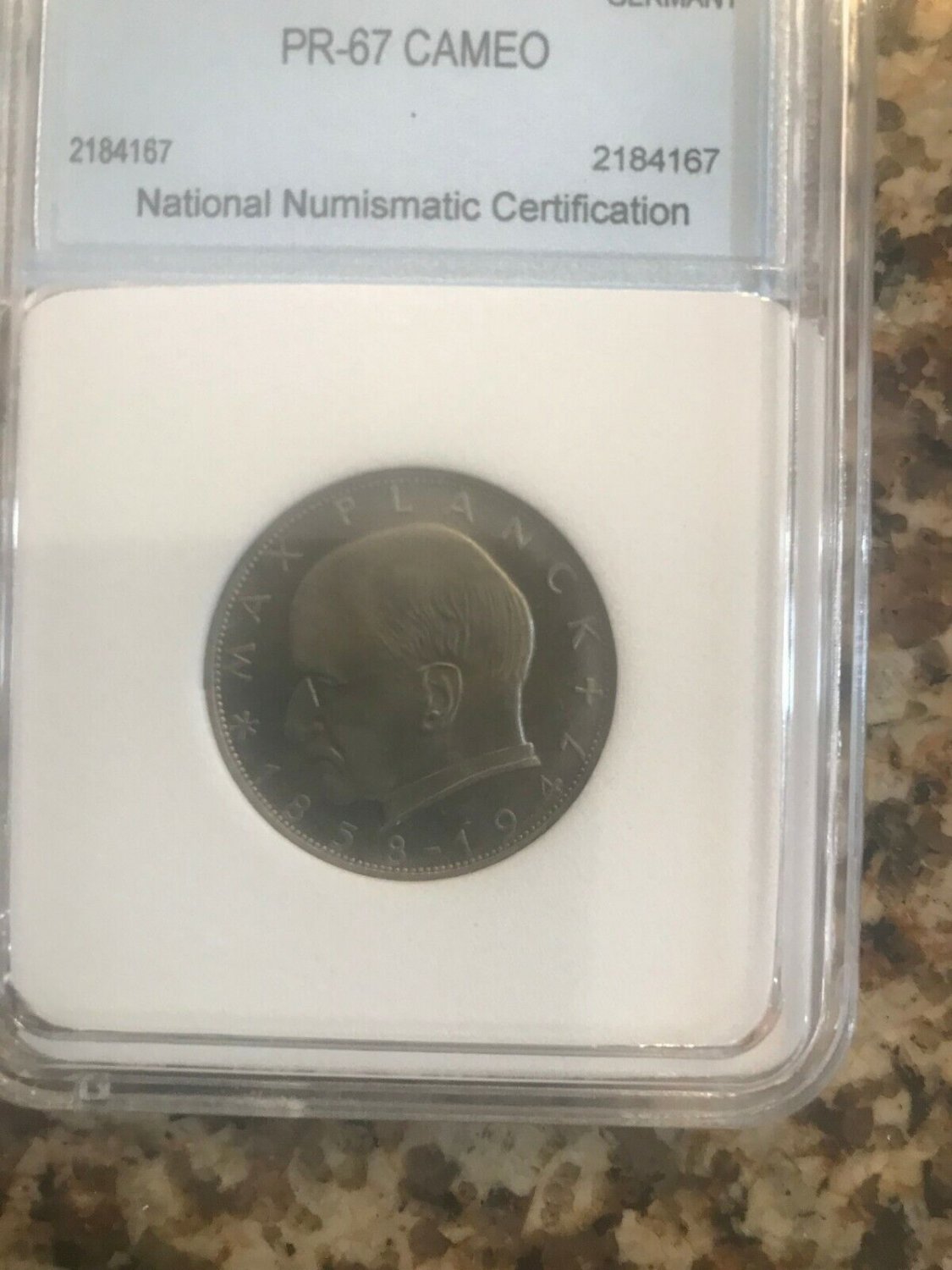 Rare 1965 G Germany Proof  2 Mark- Max Planck mintage 1200, slabbed #2