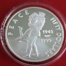1995 Marshall Isl. Large 1 OZ Silver Proof $50-WWII-Victory-GI/Sweetheart