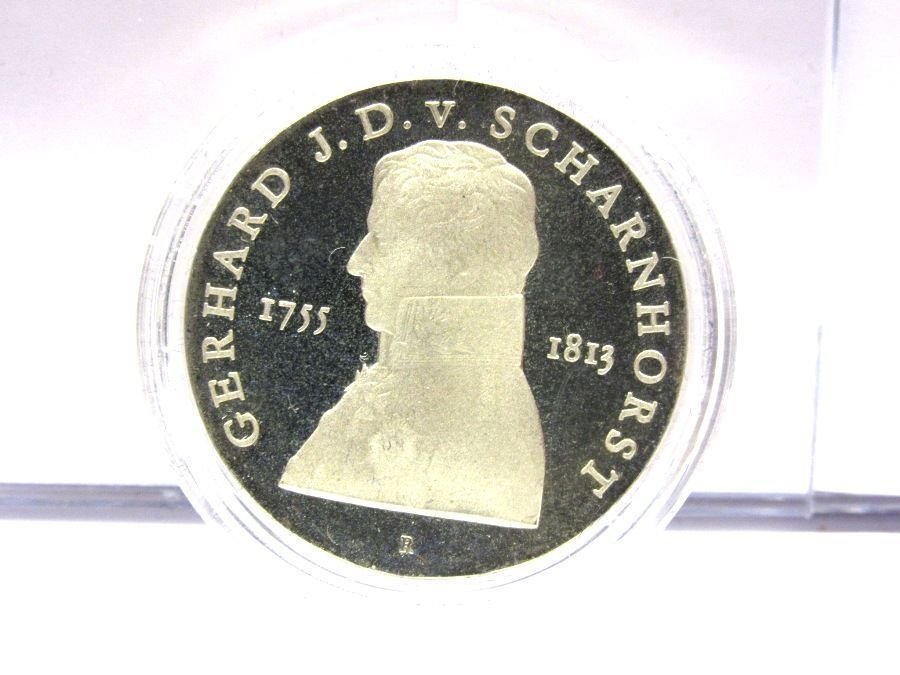 Rare 1980 DDR(East Germany) 10 Marks Silver Cameo Proof-Scharnhorst-mintage 5500