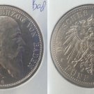 Rare Baden 1903(Germany) silver 5 Mark, NICE