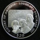 Liberia 2000 Large Silver Proof $20-Louisiana Purchase-
