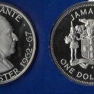 1977 Jamaica Large  Proof $1 Bustamante