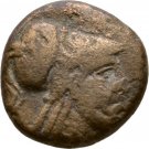 Ancient Greece 277-239 BC MACEDON ANTIGONOS GONATAS ATHENA PAN TROPHY AE #5