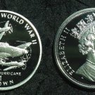 1995 Isle of Man Large Proof Silver Crown-WWII Aircraft-British Hawker Hurricane