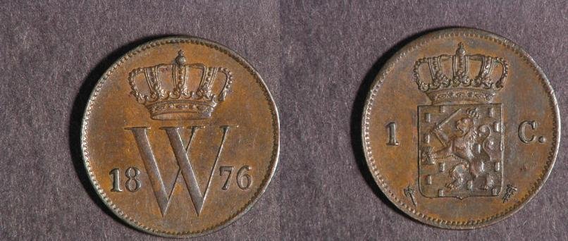 1876 Netherlands 1 Cent-nice cond.