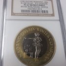 Rare 1998 Romania Bi-Metal 100 Lei Patt.Piedfort Olympic Figure Skating NGC PF67