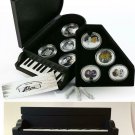 2009 Andorra Large Proof Silver 10 D Chopin 8 coin set Nice Piano Box- Brand New