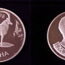 1978 Zambia Large Proof Silver  10 Kwacha- Sable Antelope.
