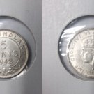Newfoundland Canada 1942 Silver 5 cents- Nice