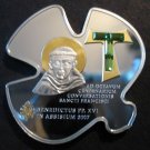 2007 Cook Is Large Silver/Goldp.Proof $5-Vatican Benedict-Dove Swarovski Crystal