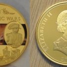 St.Helena 2013 Large Goldplated Color 25 Pence-Napoleon-Ship Battles-Nile,Egypt
