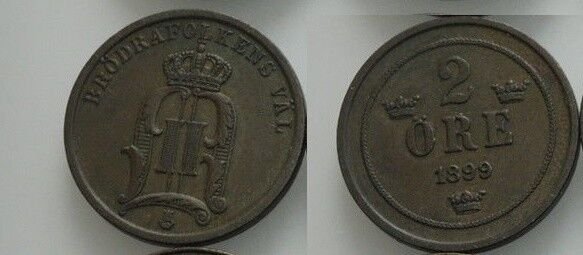 1899 Sweden 2 Ore-Nice
