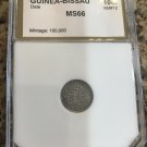 1975 Guinea Bissau 10 C- NICE UNC, slabbed