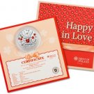 2012 Niue Large Proof Color Silver $1 Happy in Love/Rabbit/Glass Heart/Gift wrap
