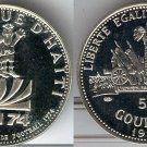 1973 Haiti Large Silver Proof 50 Gourdes Soccer World Cup