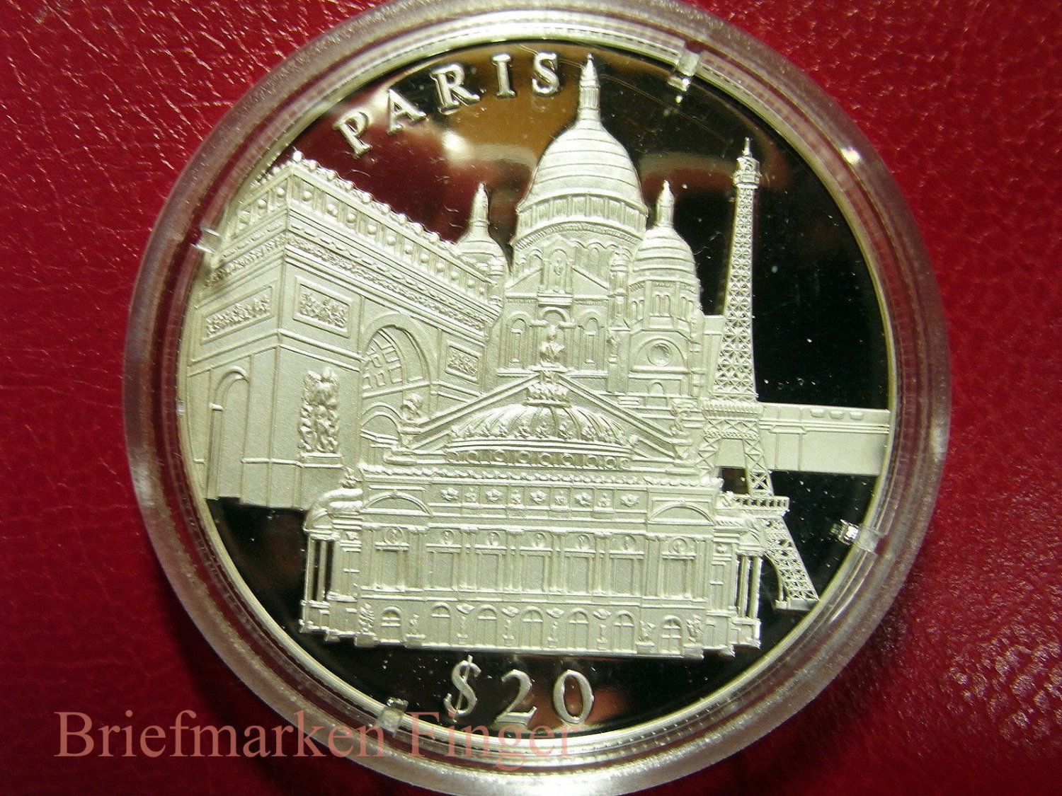 2000 Liberia Large Silver Proof $20 World Capitals-Paris
