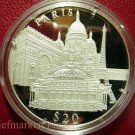 2000 Liberia Large Silver Proof $20 World Capitals-Paris