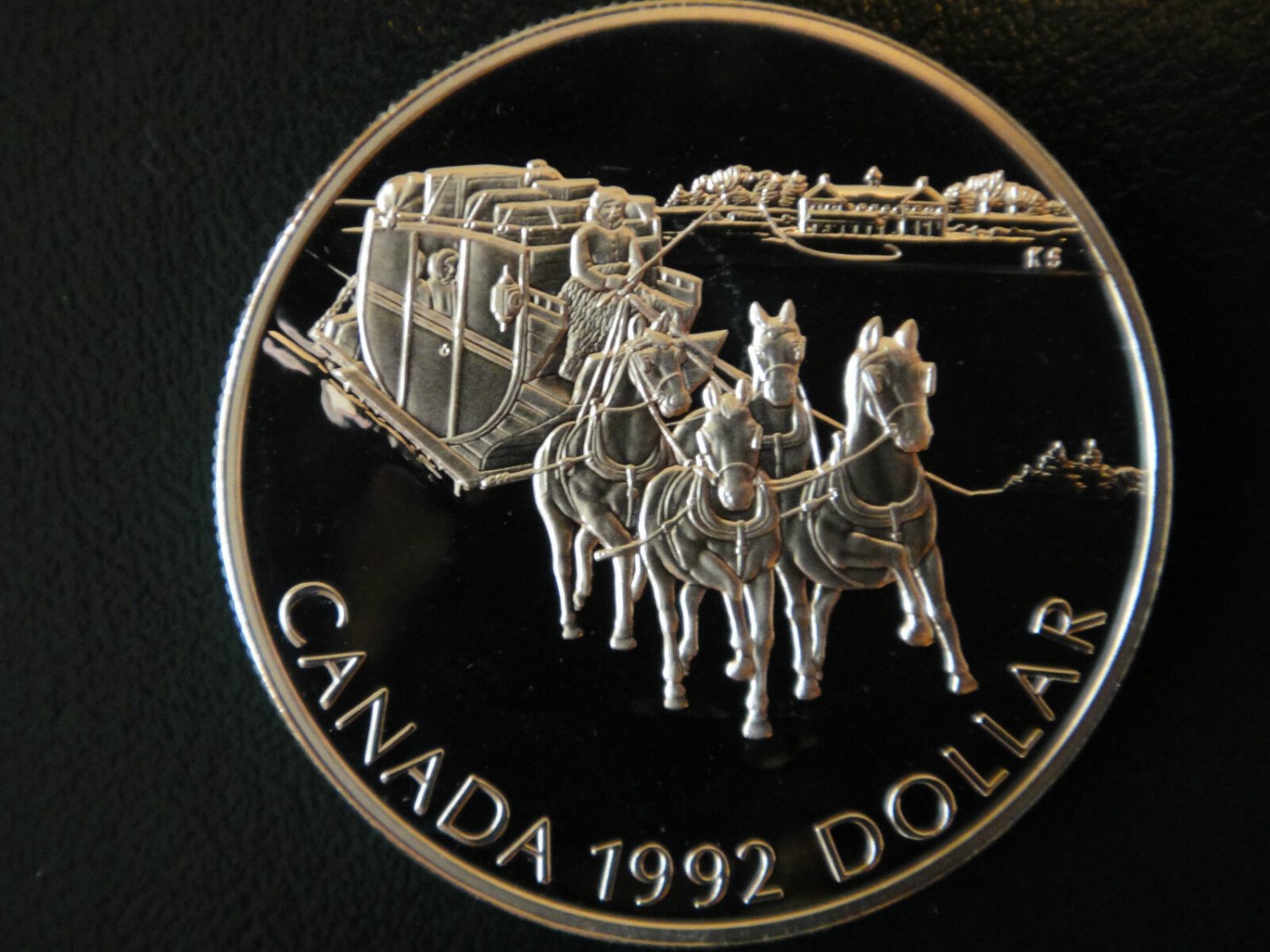 Canada 1992 Large Silver Proof $1-Stagecoach