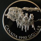 Canada 1992 Large Silver Proof $1-Stagecoach
