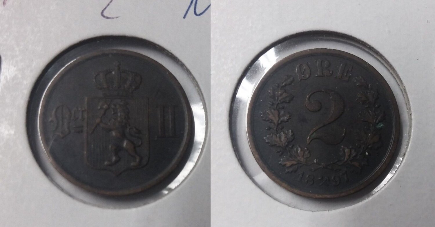 1897 Norway 2 Ore