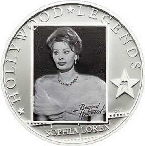 2011 Cook Is Large  Silver 5$ Hollywood  Legends-Sophia Loren