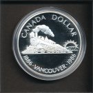 Canada 1986 Large Silver Proof $1-Vancouver-Train.