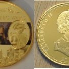 St.Helena 2013 Large Goldplated Color 25 Pence-Napoleon -Ship Battles-Trafalgar