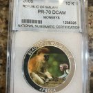 2005 Malawi Large Proof 10 Kwacha Endangered animals-Monkeys Slabbed
