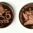 1977 Trinidad &Tobago Proof 5 c Bird of Paradise