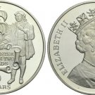 Rare 1991 Barbados Large Matte Silver $10 Columbus/Indian/Sailing Ship