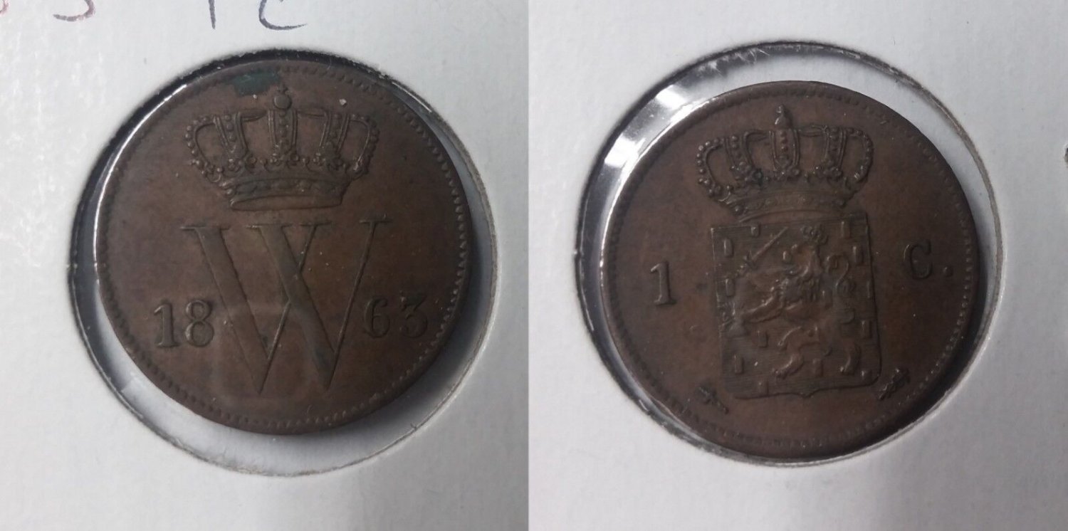 1863 Netherlands 1 Cent-nice #2
