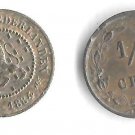 1884 Netherlands 1/2 Cent Nice AU-UNC Error-clipped