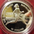 1990 Cook Is Large Silver Proof $50 Olympics Runner