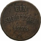 RARE 1773 FÜRSTENBERG-STUHLINGEN 1 Kreuzer